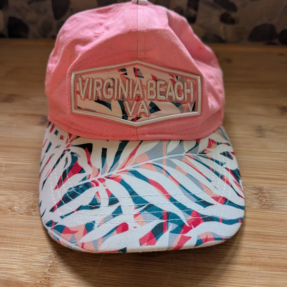 Virginia Beach VA Pink Palm-Print Baseball Cap